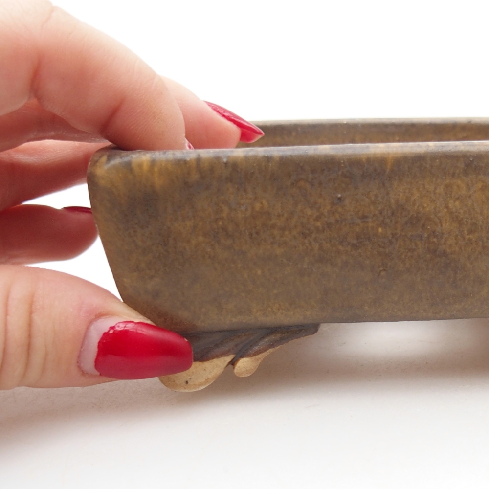 Ciotola per bonsai in ceramica 10 x 8 x 4 cm, marrone