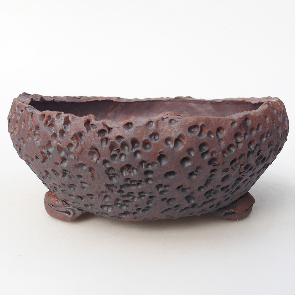 Ciotola bonsai in ceramica 16,5 x 17,5 x 7 cm, colore metallo