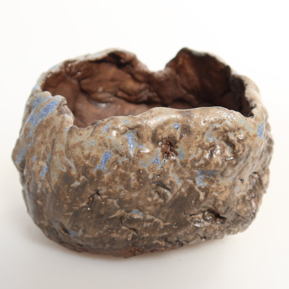 Guscio in ceramica  7 x 7 x 5,5 cm, colore blu-marrone