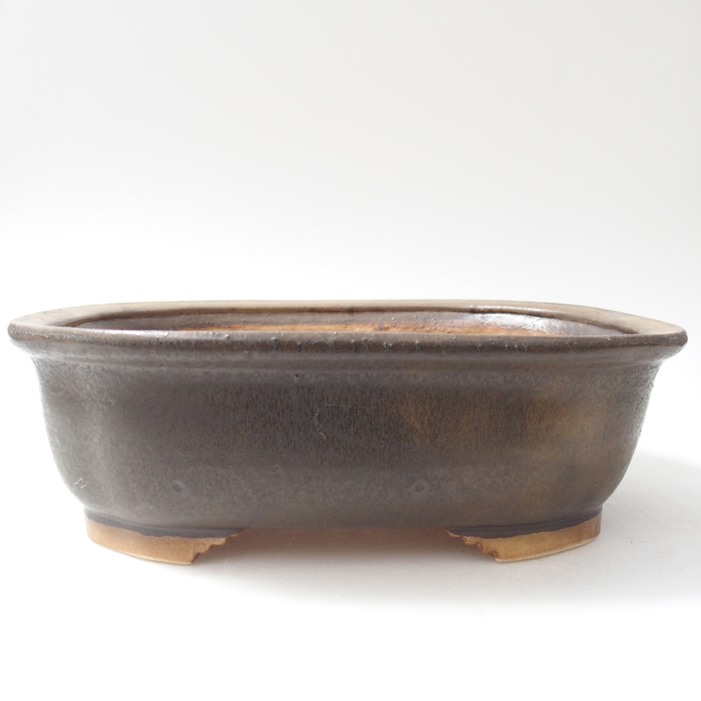 Ciotola per bonsai in ceramica 25 x 21 x 8 cm, marrone