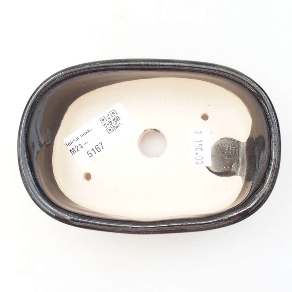 Ciotola per bonsai in ceramica 13 x 9 x 4 cm, nero