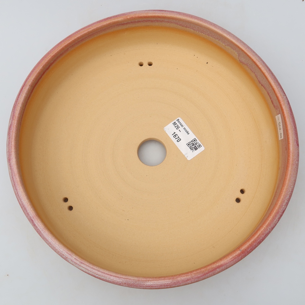 Vaso da bonsai in ceramica 24 x 24 x 6 cm, colore rosa