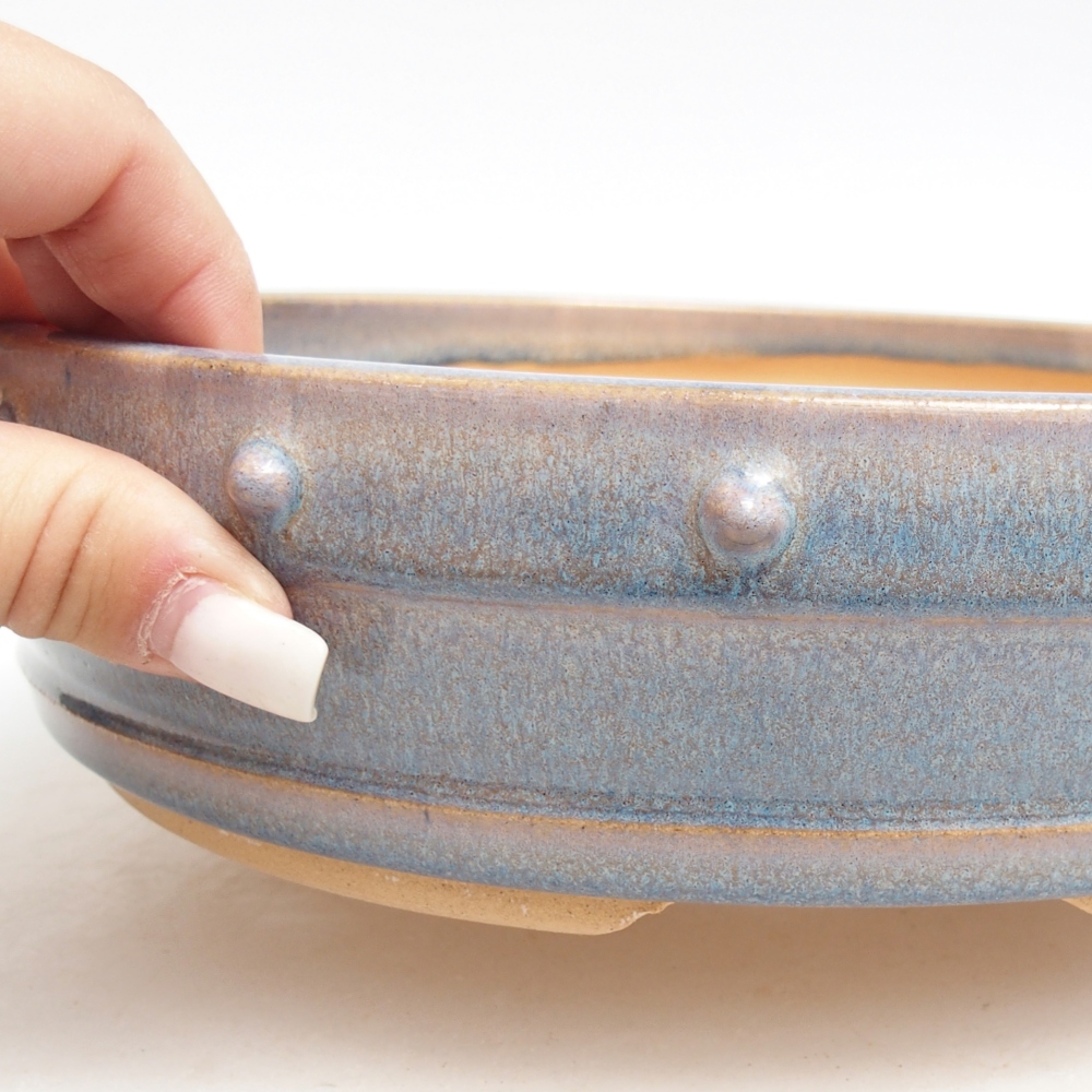 Ciotola bonsai in ceramica 23 x 23 x 6 cm, colore blu
