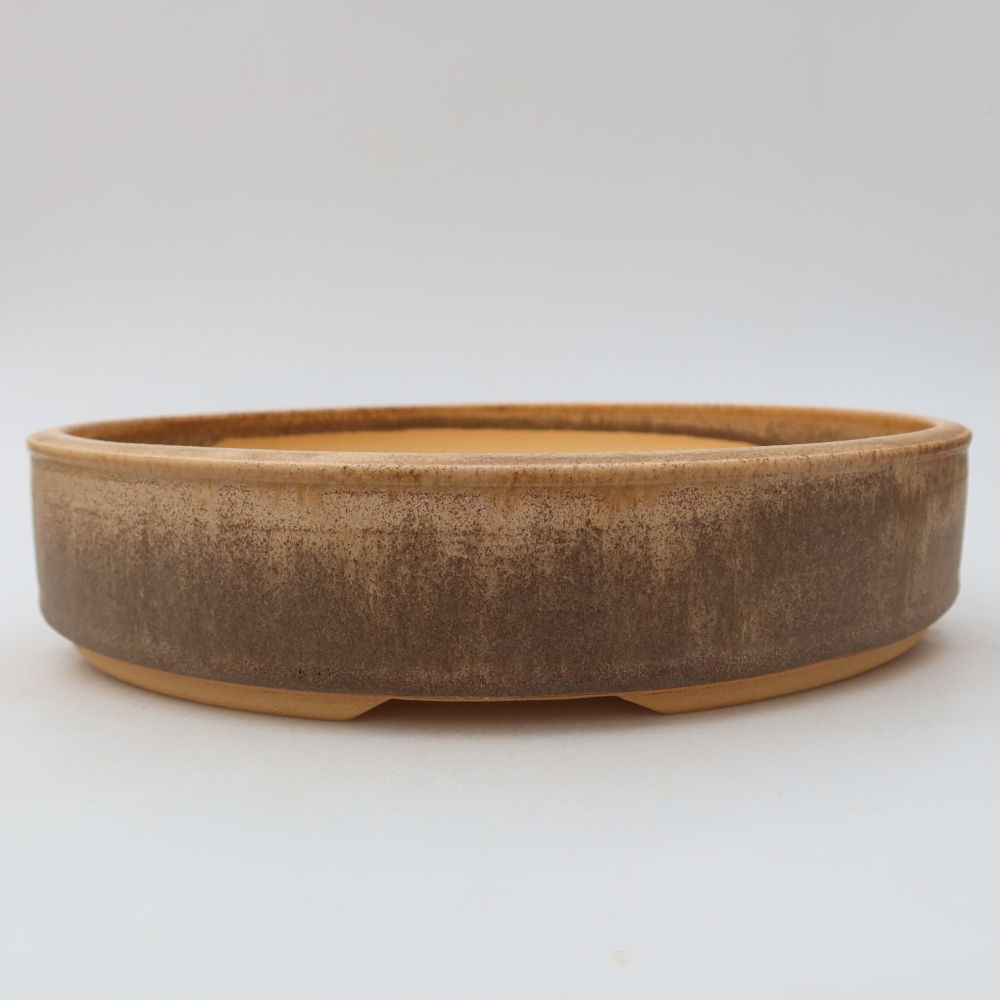 Vaso da bonsai in ceramica 26,5 x 26,5 x 5,5 cm, colore marrone