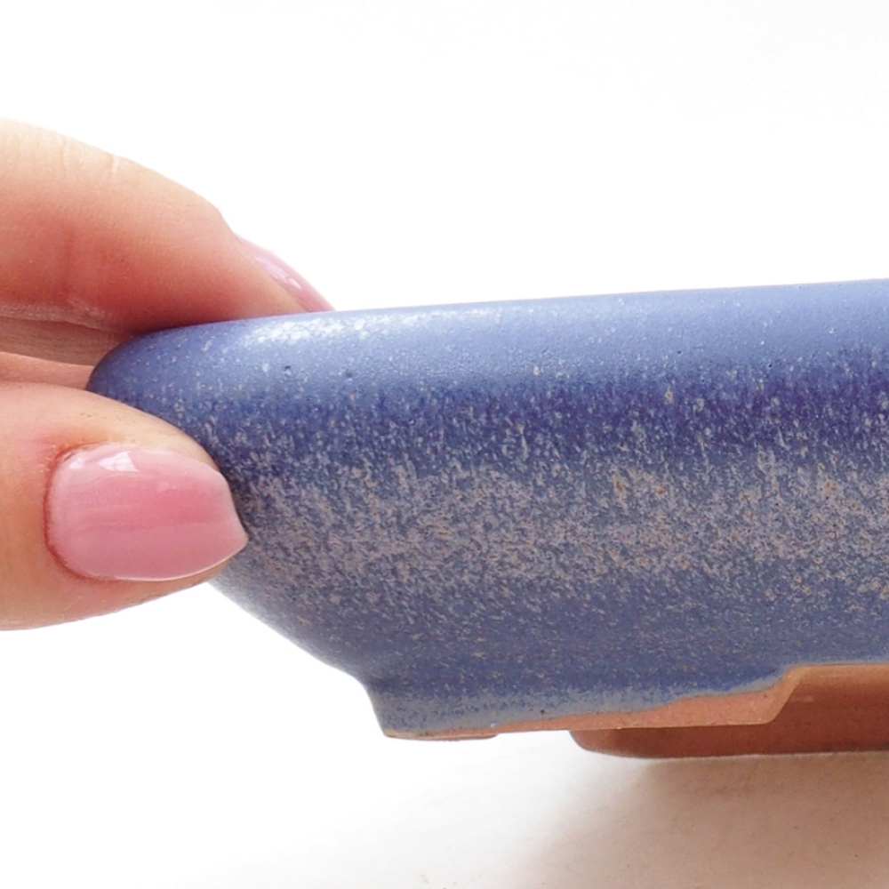 Ciotola bonsai in ceramica 17 x 13,5 x 3,5 cm, colore blu