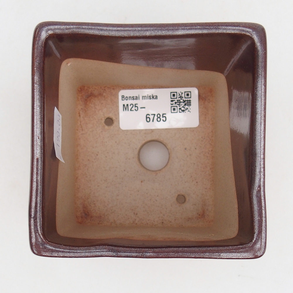Ciotola bonsai in ceramica 9 x 9 x 8,5 cm, colore bordeaux