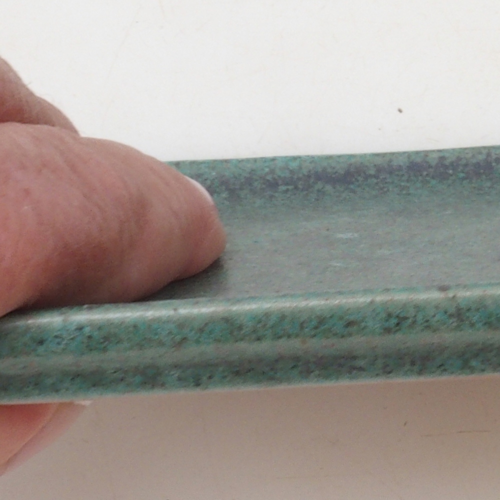 Sottovaso bonsai rettangolo D5-M - 12,5 x 10,5 x 1 cm - verde