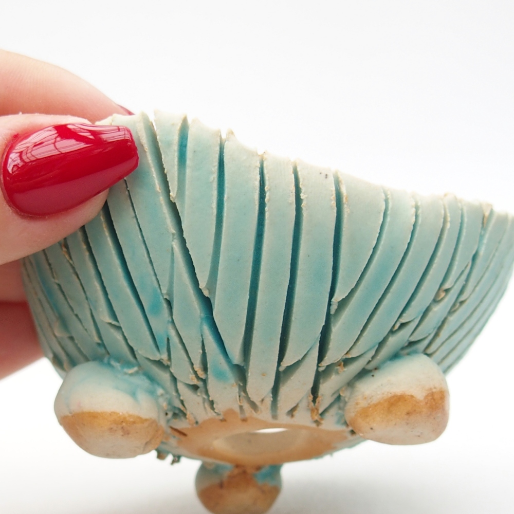 Conchiglia in ceramica 7,5 x 8 x 4 cm , colore blu