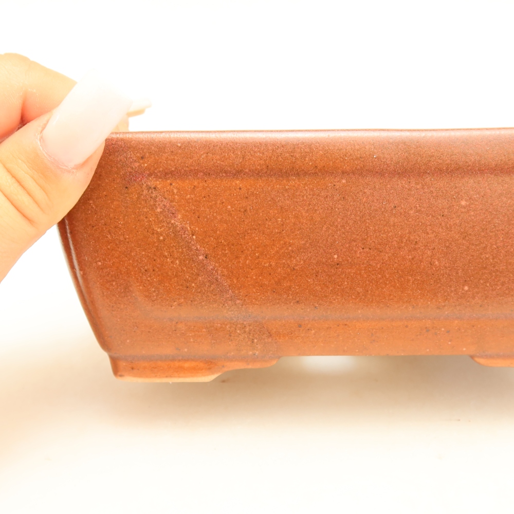 Vaso da bonsai in ceramica 16 x 12 x 6 cm, colore bordeaux