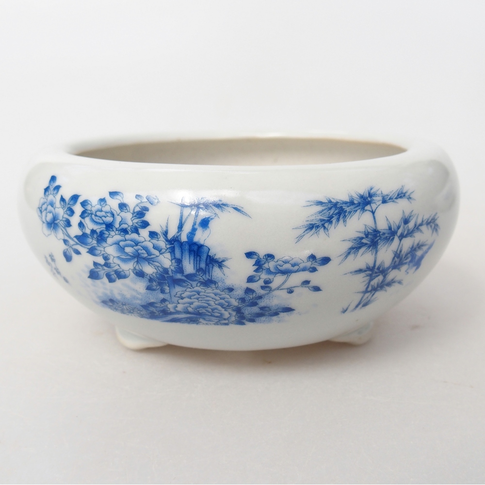 Ciotola per bonsai in ceramica 10 x 10 x 5 cm, colore bianco