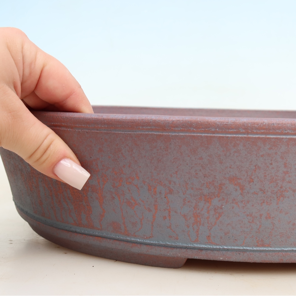 Vaso da bonsai in ceramica 38 x 31,5 x 8 cm, colore metallizzato