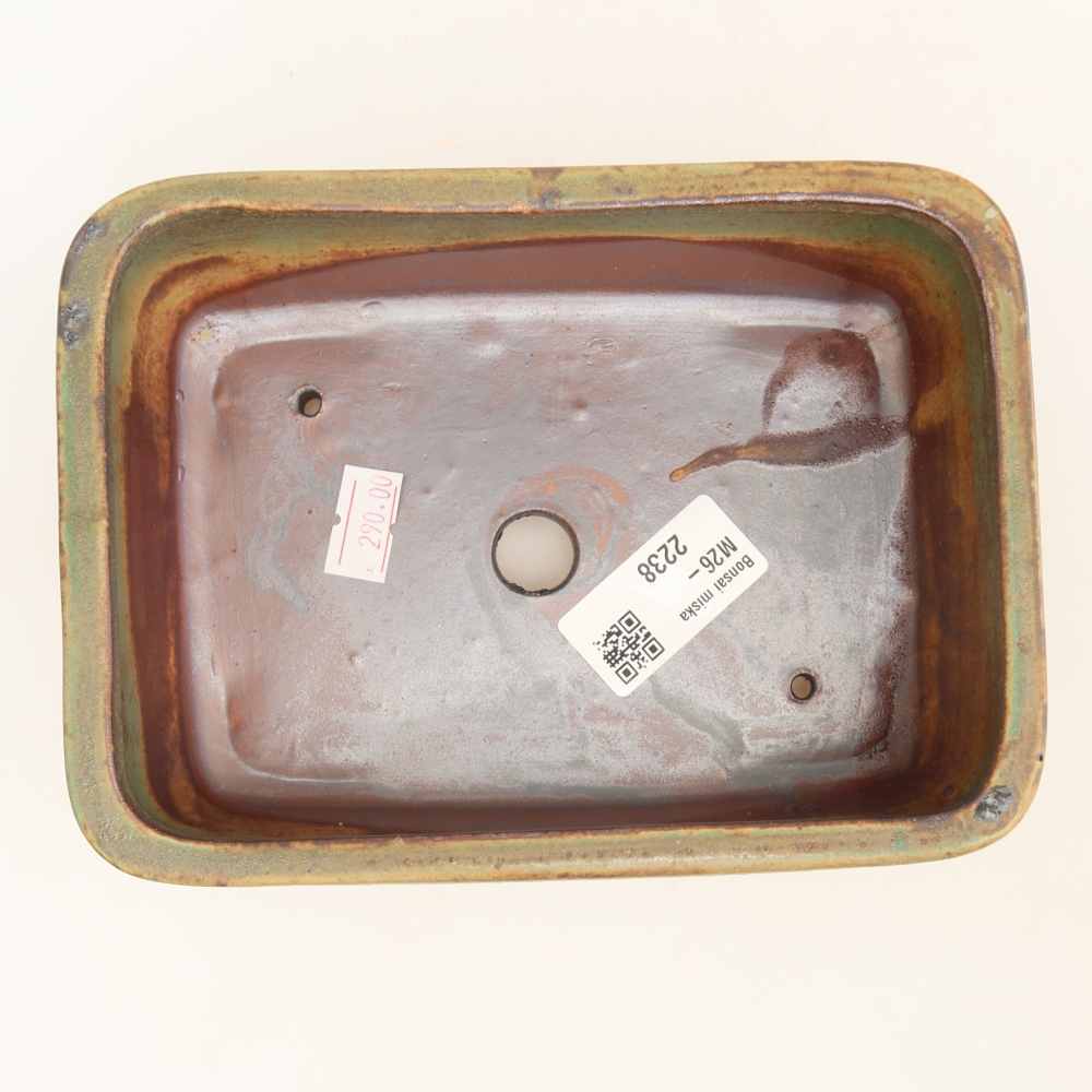 Vaso da bonsai in ceramica 17 x 12,5 x 5,5 cm, colore verde