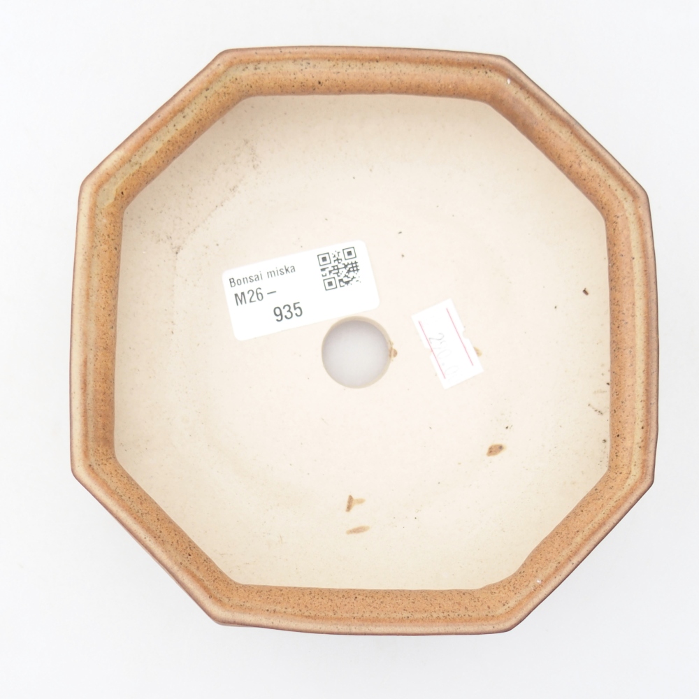 Ciotola per bonsai in ceramica 13,5 x 13,5 x 4,5 cm, marrone