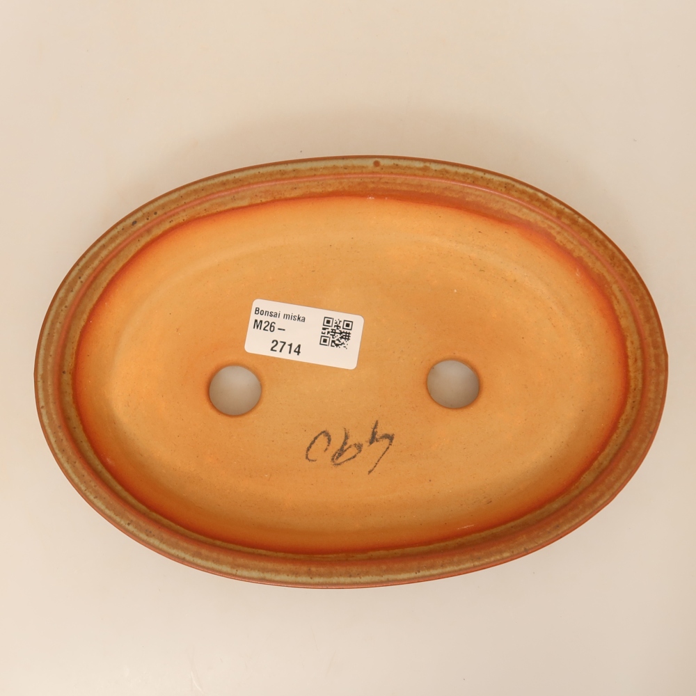 Ciotola in ceramica  21 x 14,5 x 3,5 cm, colore marrone