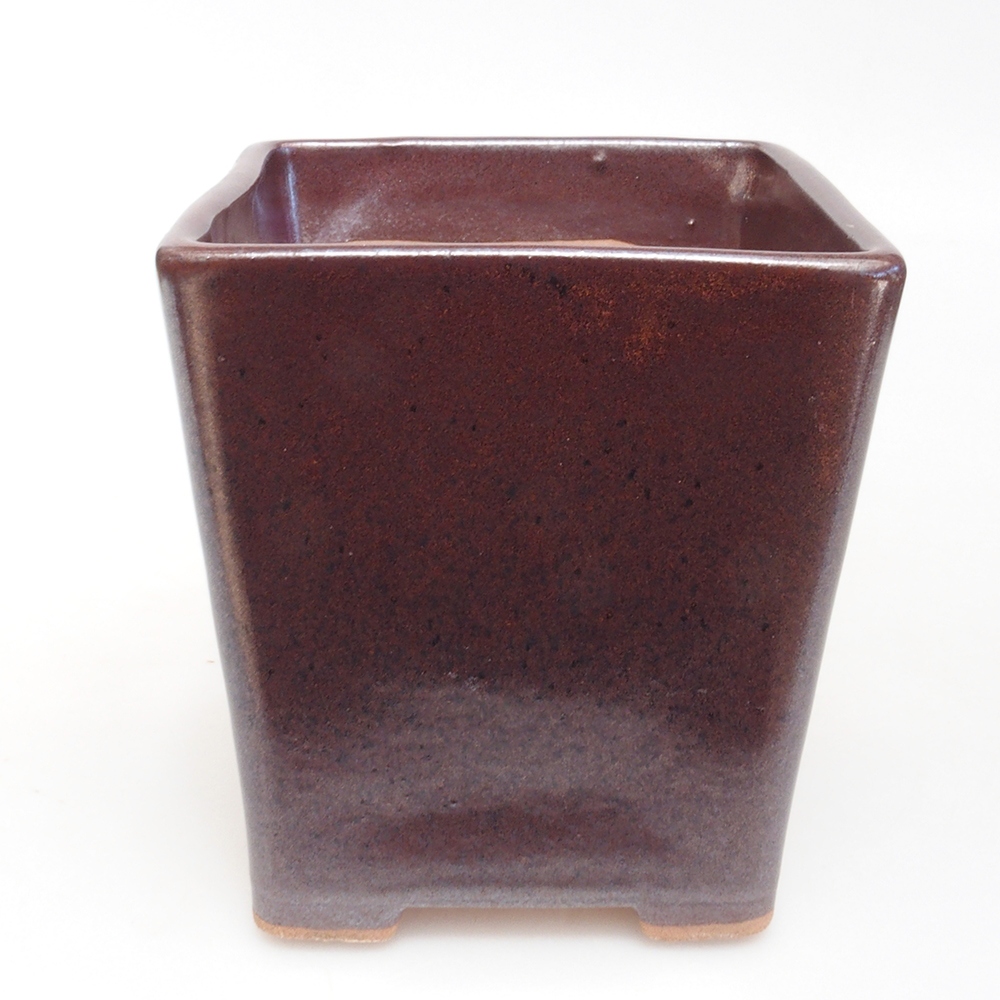 Ciotola per bonsai in ceramica 10,5 x 10,5 x 11,5 cm, marrone