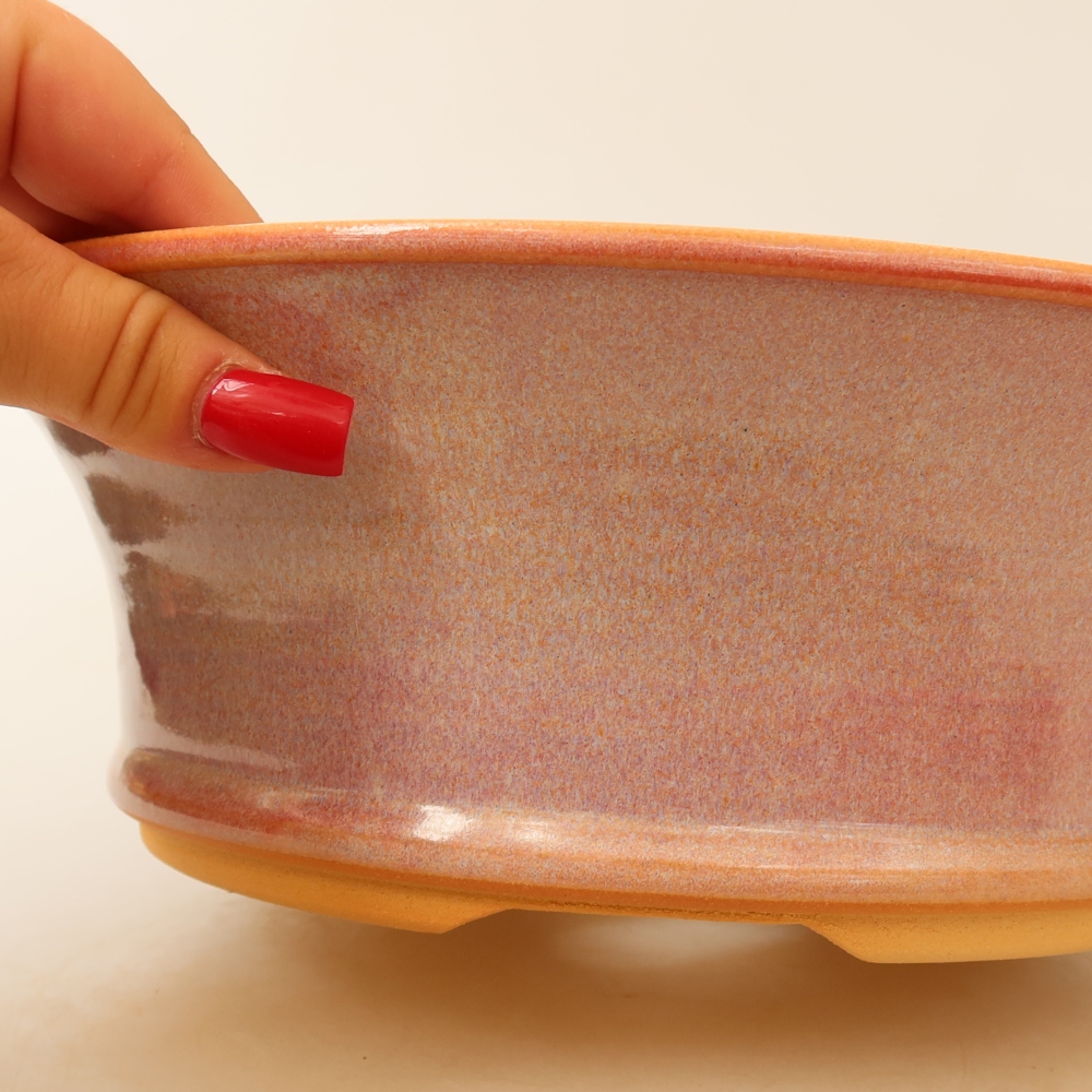 Vaso da bonsai in ceramica 27 x 27 x 9 cm, colore rosa