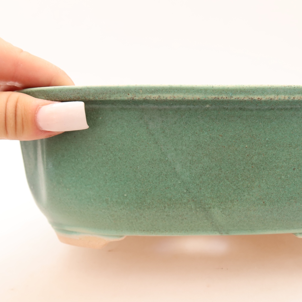 Ciotola bonsai in ceramica 22,5 x 17,5 x 7,5 cm, verde