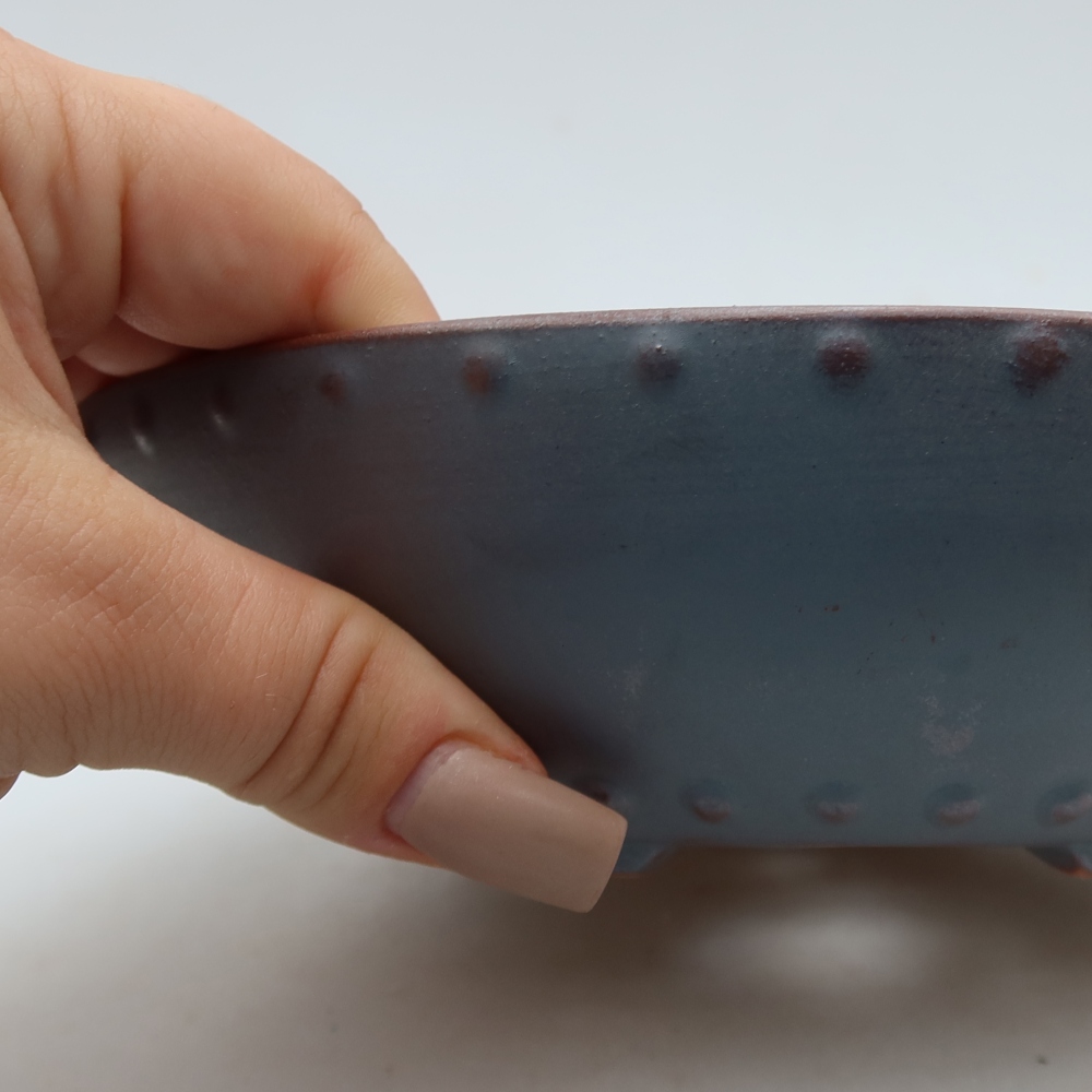 Vaso da bonsai in ceramica 17,5 x 17,5 x 5 cm, colore metallizzato