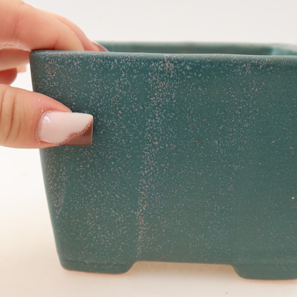 Vaso da bonsai in ceramica 11,5 x 11,5 x 9 cm, colore blu