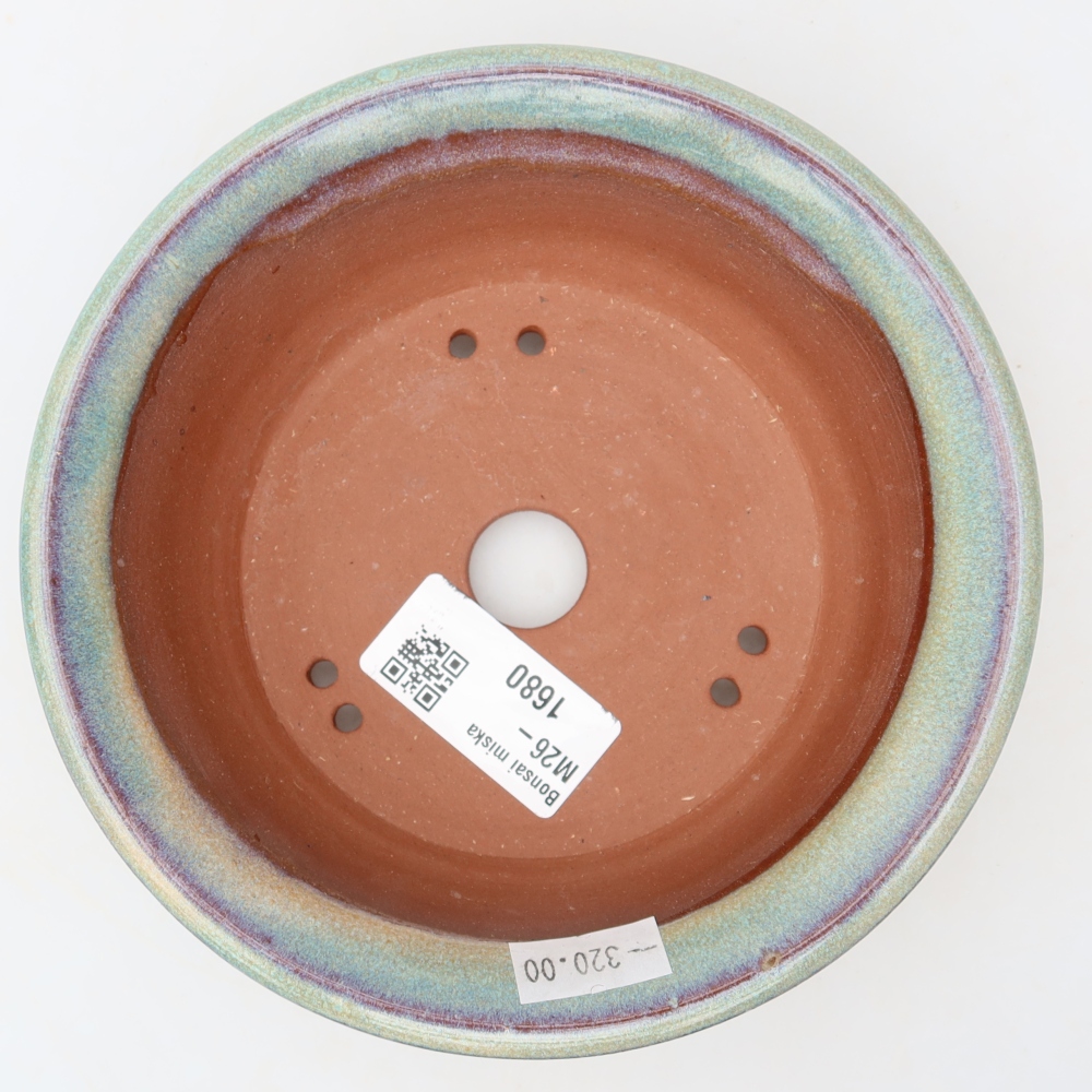 Vaso da bonsai in ceramica 14,5 x 14,5 x 4,5 cm, colore verde