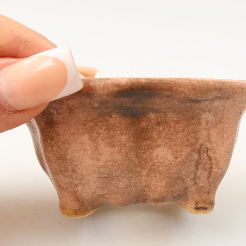 Vaso da bonsai in ceramica 7,5 x 7 x 3,5 cm, colore rosa