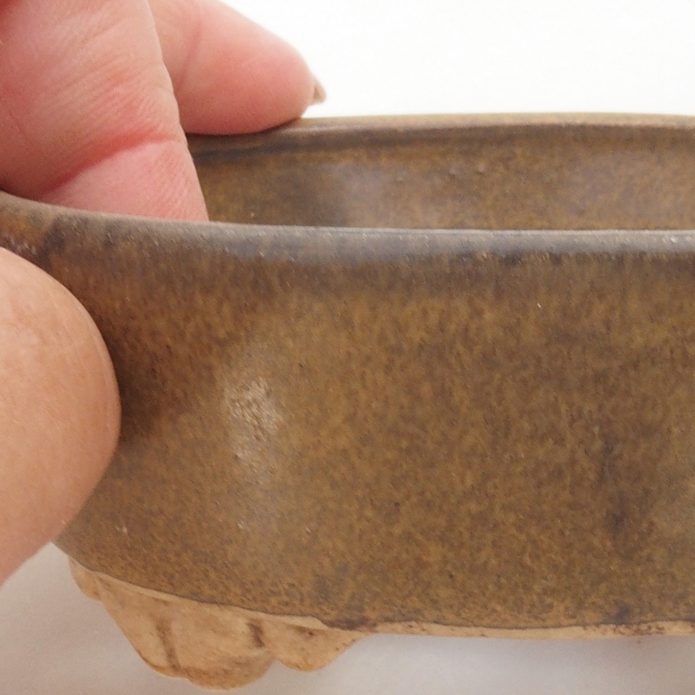 Ciotola per bonsai in ceramica 10 x 8,5 x 4 cm, marrone