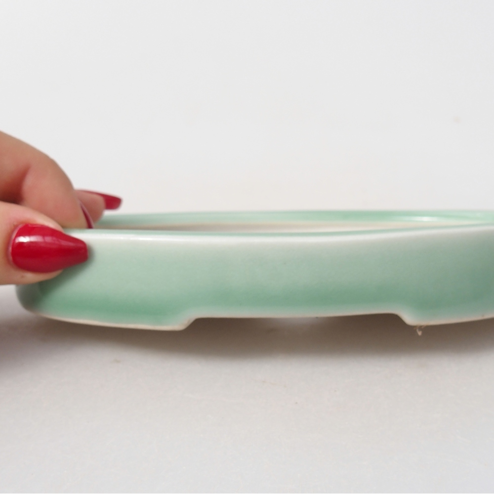 Ciotola per bonsai in ceramica 15,5 x 10 x 2 cm, verde