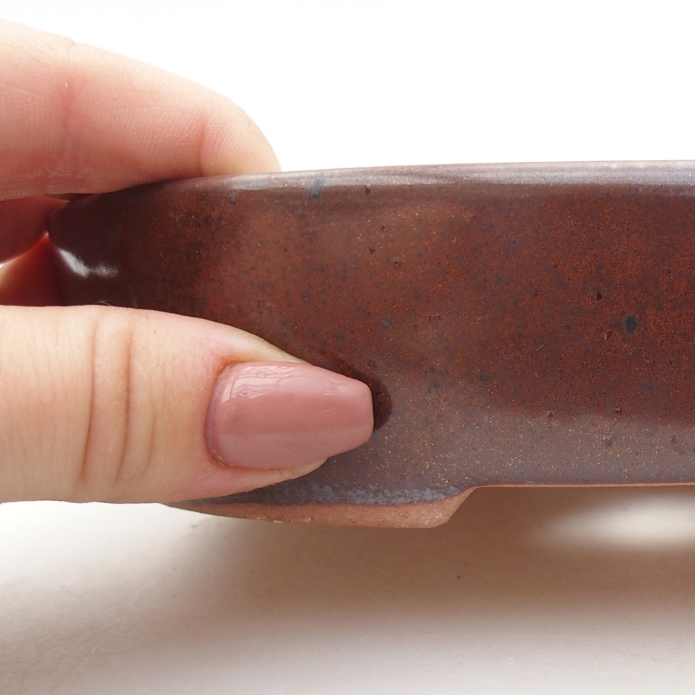 Ciotola per bonsai in ceramica 17 x 14 x 4 cm, marrone