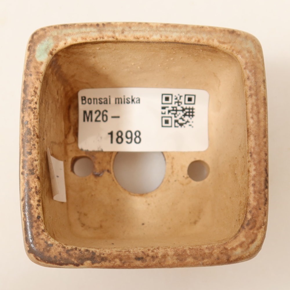Ciotola per bonsai in ceramica 6 x 6 x 4,5 cm, verde