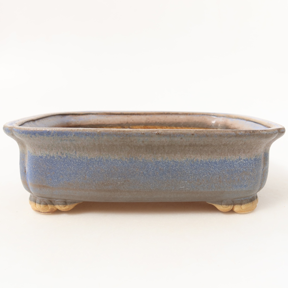 Vaso da bonsai in ceramica 19,5 x 17 x 6 cm, colore blu