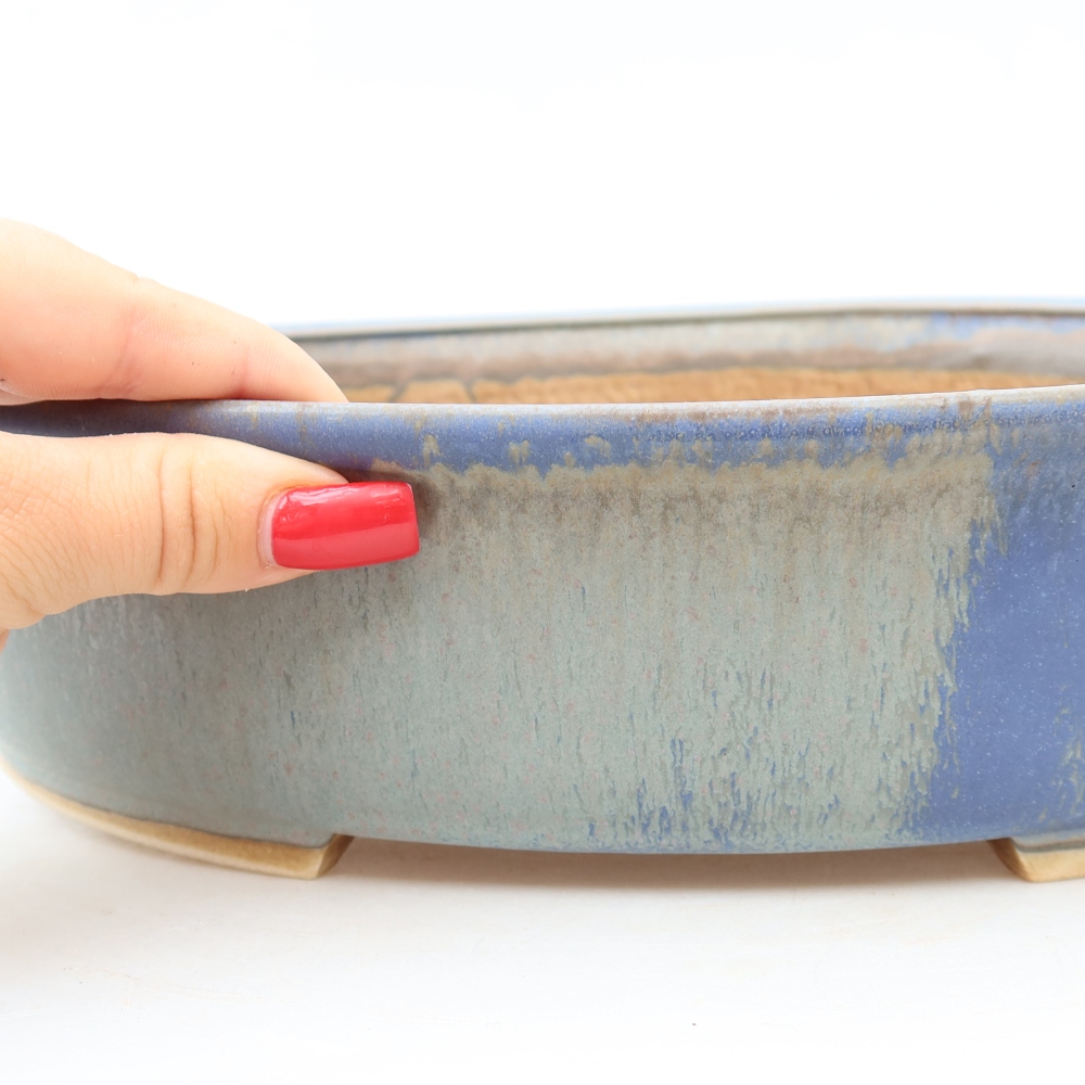Vaso da bonsai in ceramica 31 x 27 x 7,5 cm, colore blu