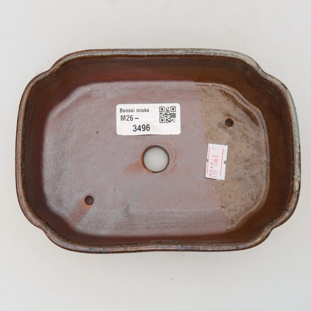 Vaso per bonsai in ceramica 16 x 11,5 x 4 cm, colore marrone