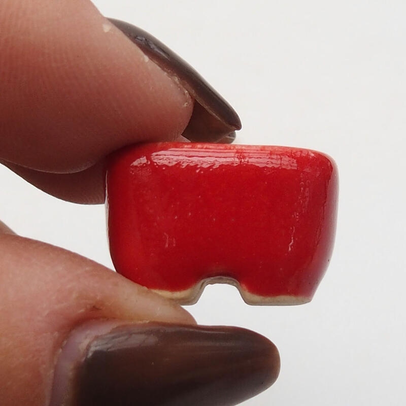 Ciotola per mini bonsai 1,5 x 1 x 1 cm, colore rosso
