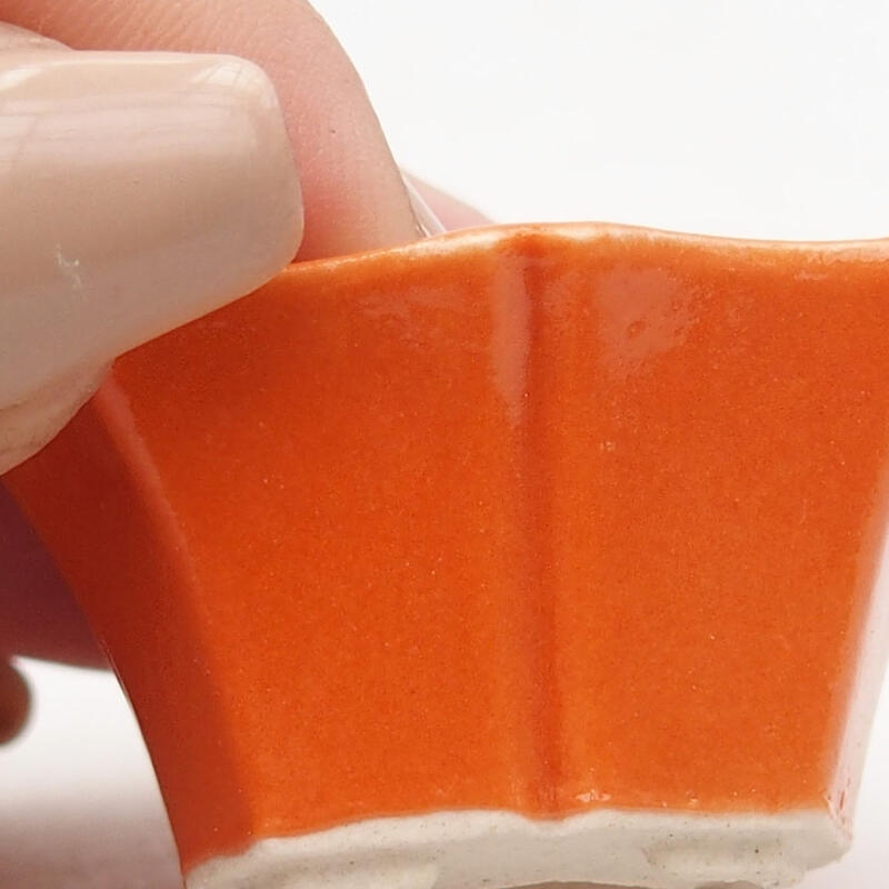 Ciotola per mini bonsai 3,5 x 3,5 x 2 cm, arancione