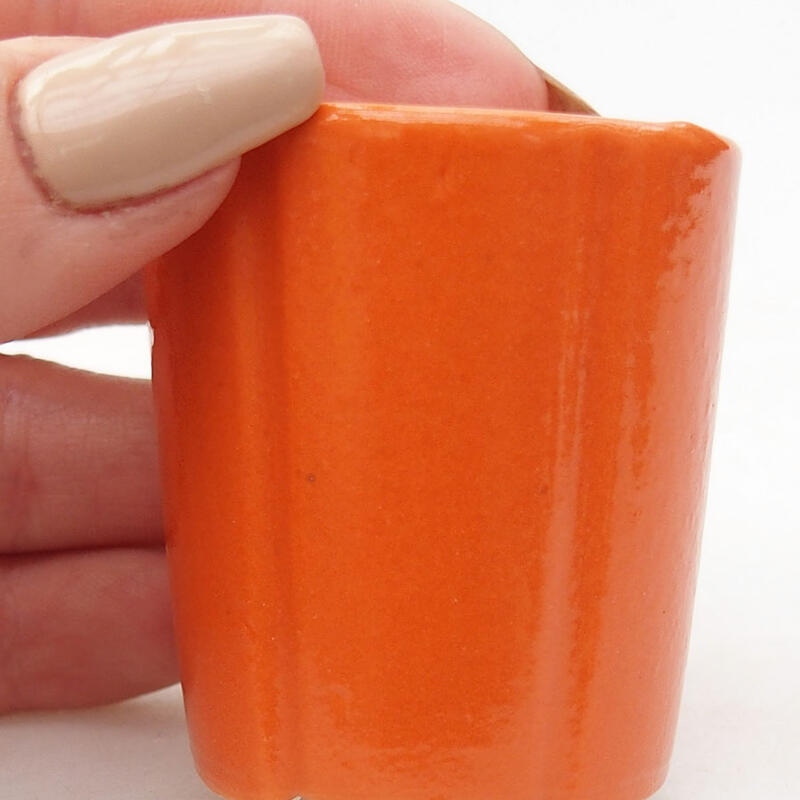 Ciotola per mini bonsai 4 x 4 x 4,5 cm, arancione