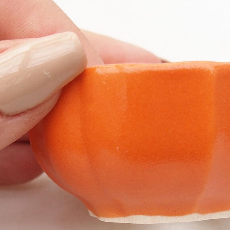 Ciotola per mini bonsai 6 x 6 x 3 cm, arancione