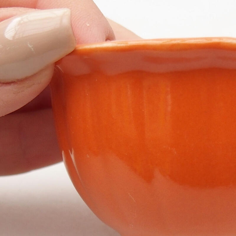 Ciotola per mini bonsai 7 x 7 x 3,5 cm, arancione