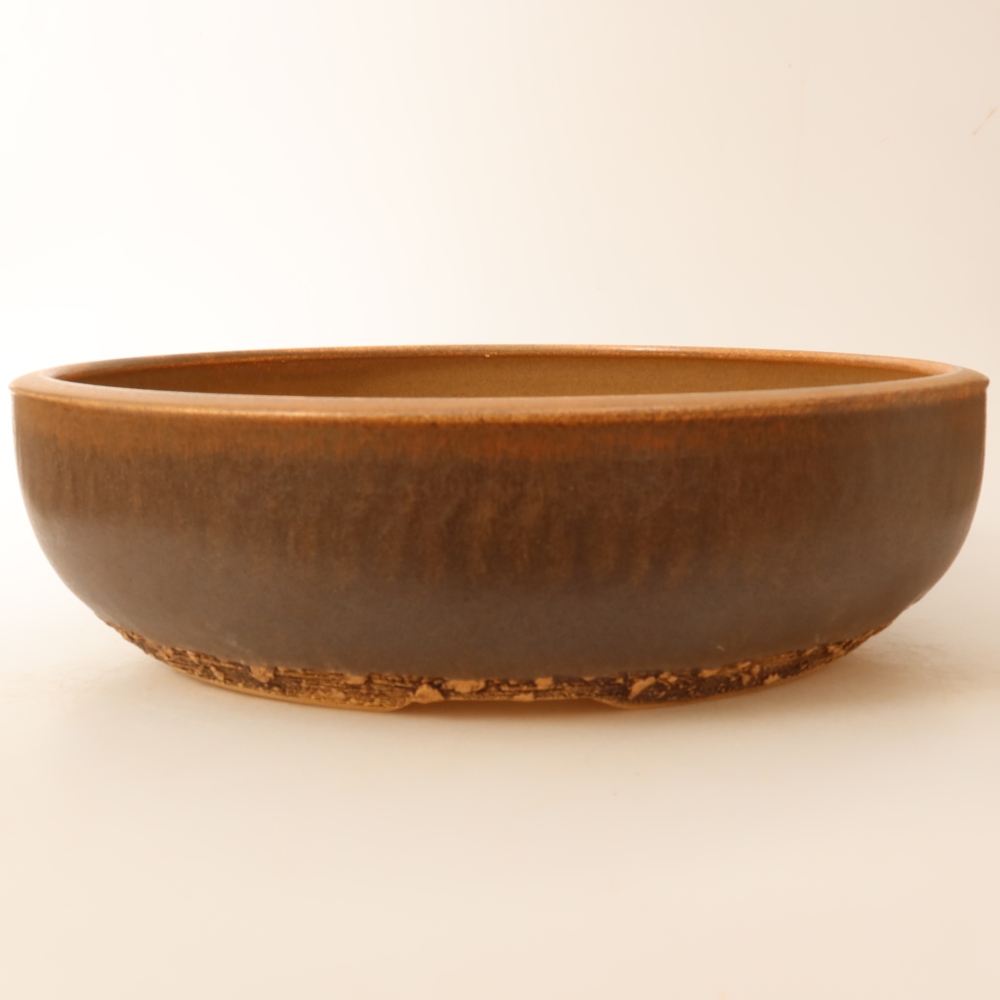 Vaso da bonsai in ceramica 32,5 x 32,5 x 8,5 cm, colore marrone - SOLO RITIRO IN NEGOZIO o spedizione su pallet