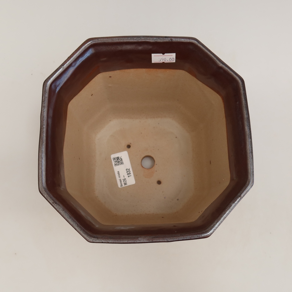 Vaso da bonsai in ceramica 17,5 x 17,5 x 15,5 cm, colore metallizzato