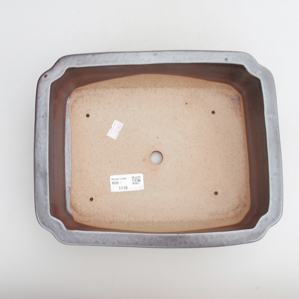 Ciotola bonsai in ceramica 27 x 21 x 7 cm, colore nero rosso