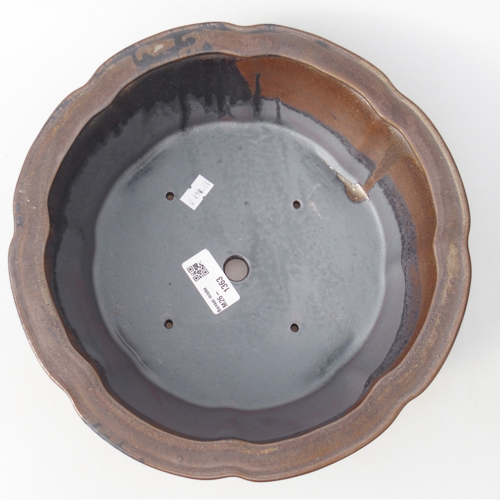 Ciotola per bonsai in ceramica 26 x 26 x 8,5 cm, marrone