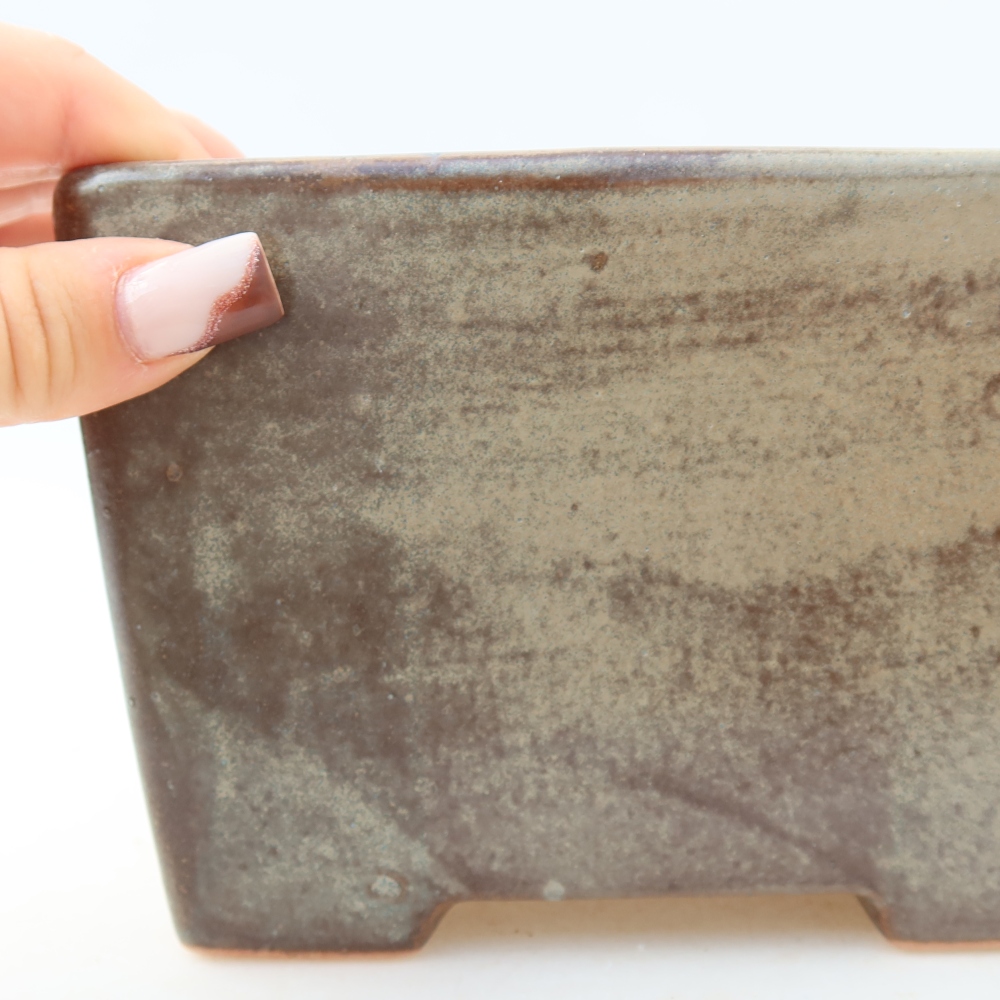 Vaso da bonsai in ceramica 15,5 x 15,5 x 11 cm, colore marrone