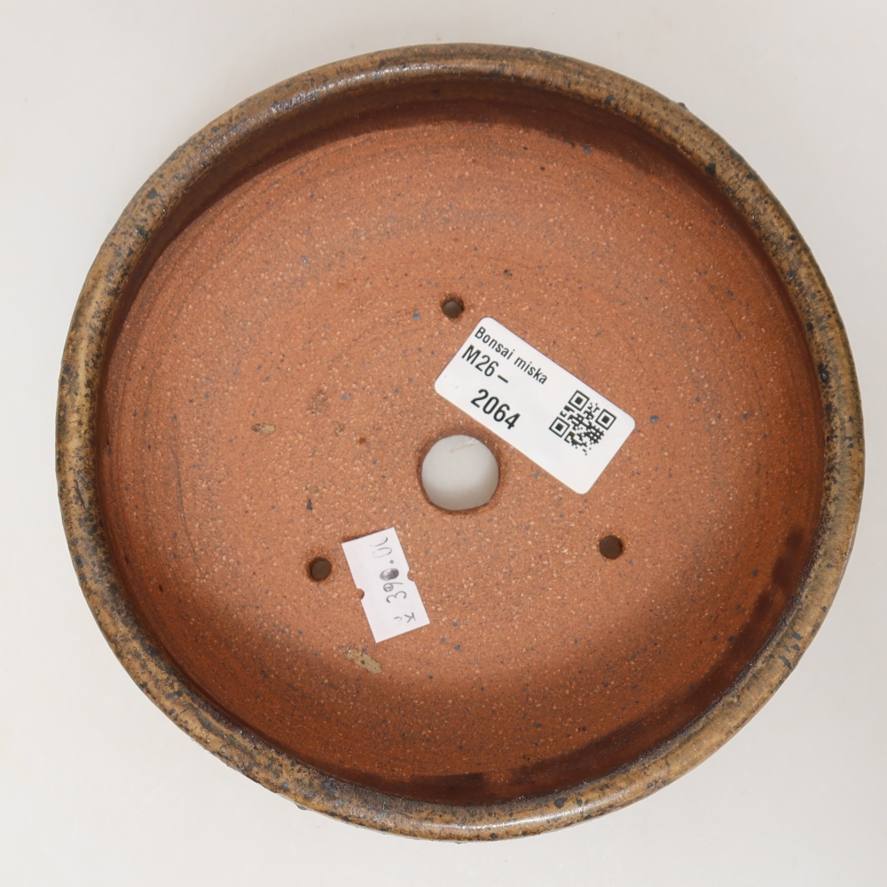 Vaso da bonsai in ceramica 14,5 x 14,5 x 5 cm, colore marrone