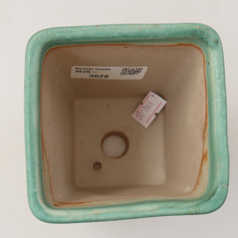 Ciotola per bonsai in ceramica 8,5 x 8,5 x 11 cm, verde