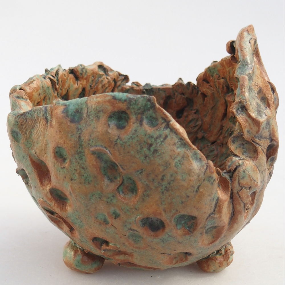 Conchiglia in ceramica 10 x 9,5 x 9,5 cm , colore marrone-verde