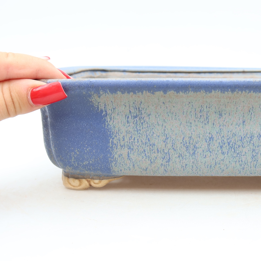 Vaso da bonsai in ceramica 25 x 20,5 x 7,5 cm, colore blu