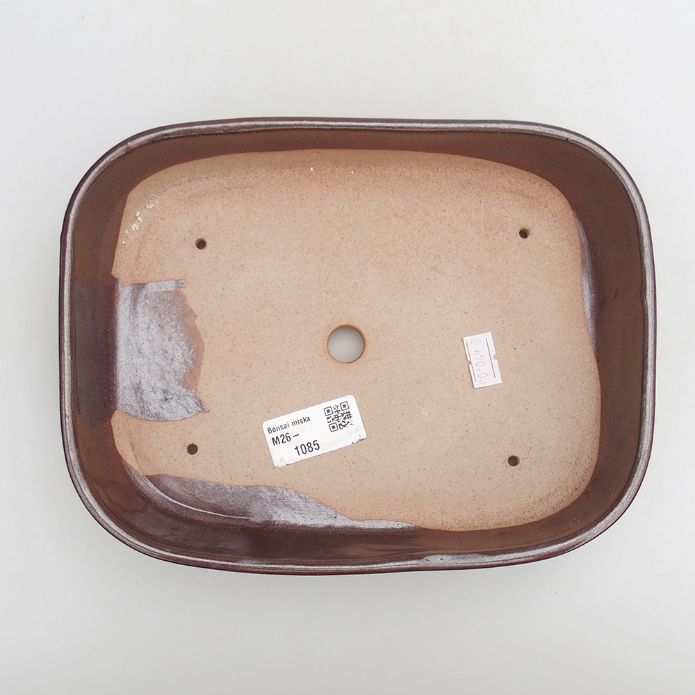 Ciotola bonsai in ceramica 23 x 18,5 x 5,5 cm, marrone