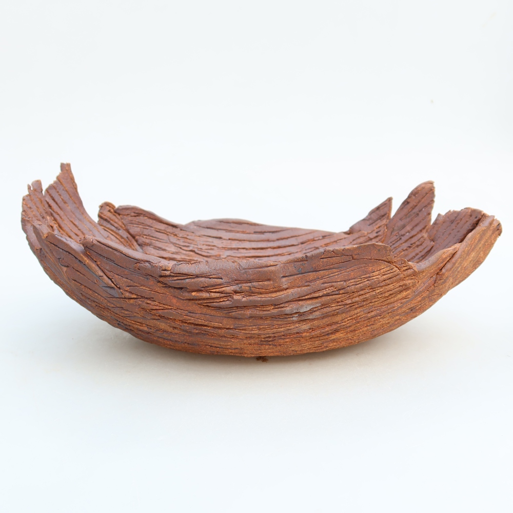 Conchiglia in ceramica  27 x 18,5 x 10 cm, colore marrone