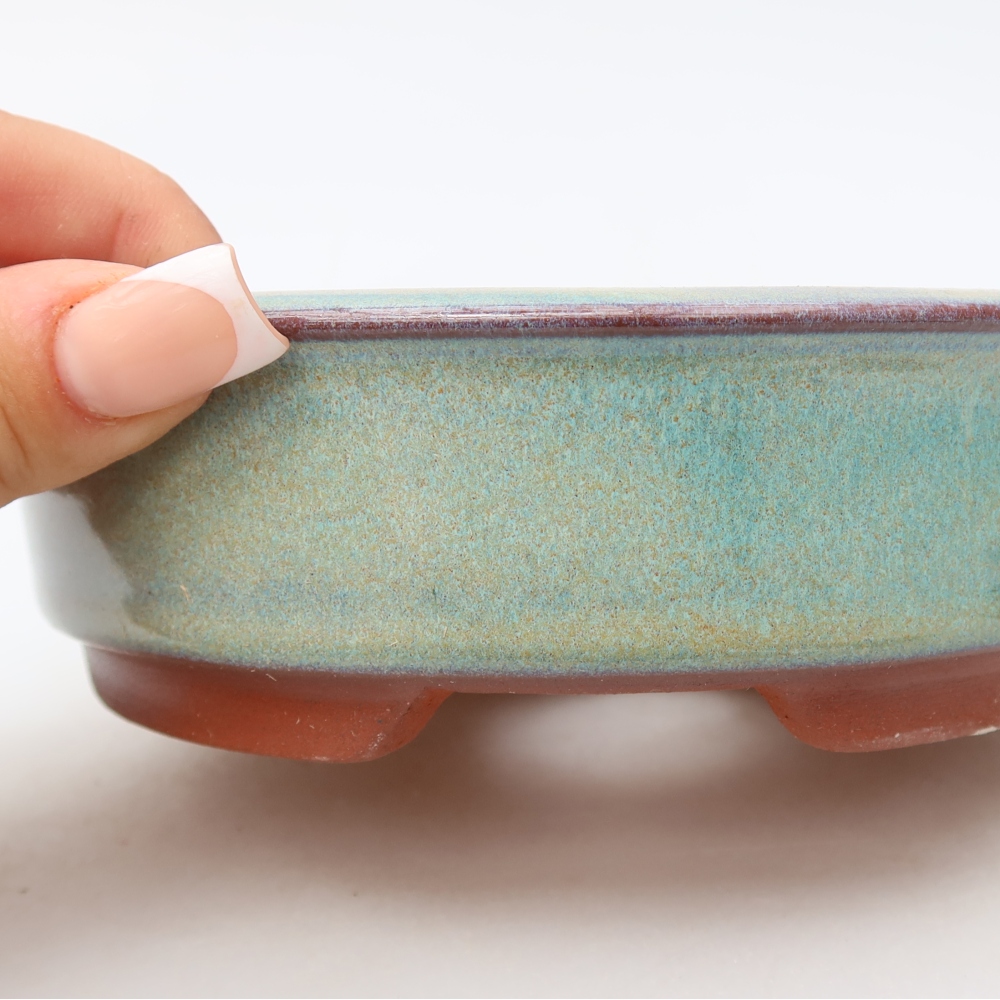 Ciotola per bonsai in ceramica 15 x 15 x 4,5 cm, verde