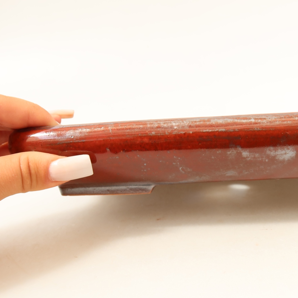 Vaso da bonsai in ceramica 24 x 17,5 x 4 cm, colore rosso metallizzato